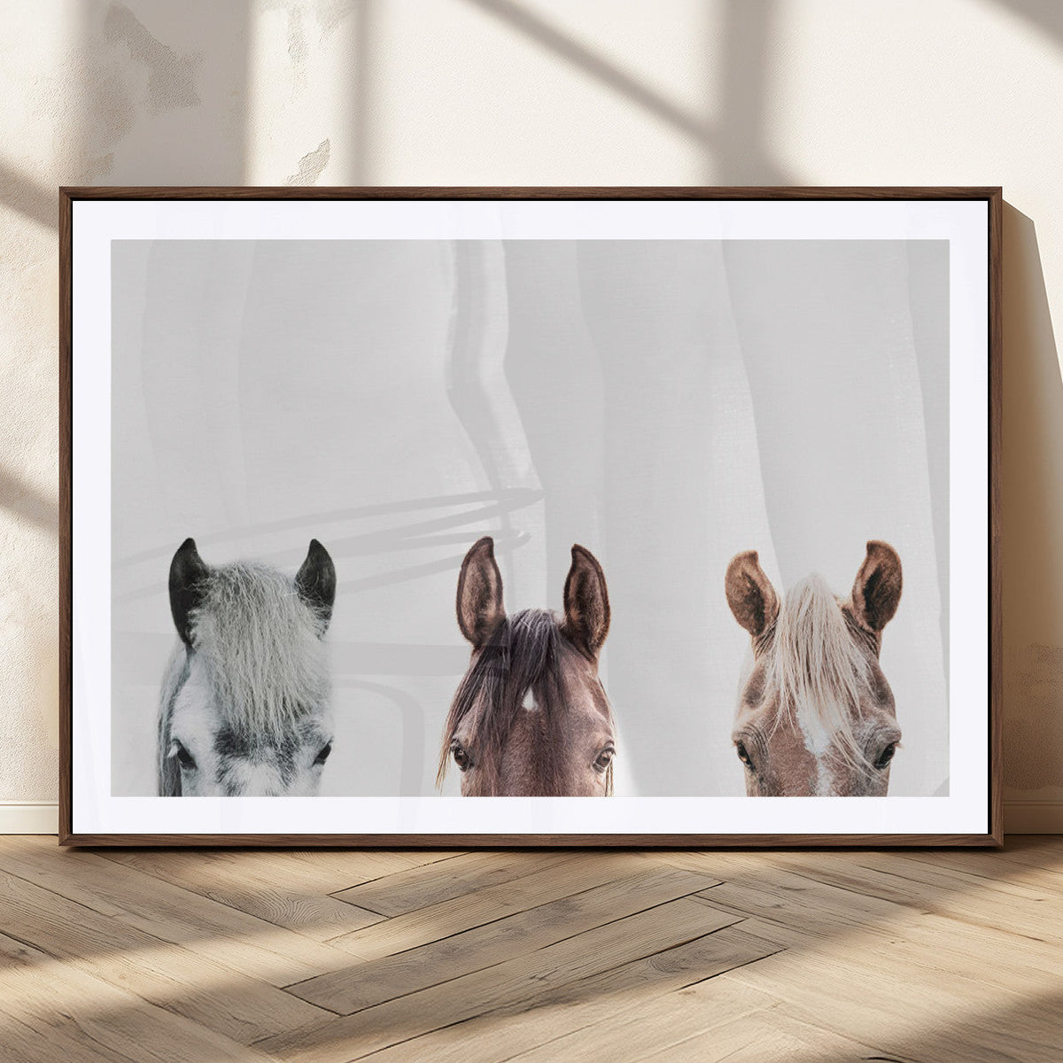 Horse Wall Art - Minimalist Horse Triptych Wall Art – Modern