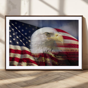 American Flag Eagle Symbol Wall Art, American Flag Eagle