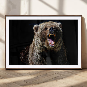 Grizzly Bear Canvas Print | Wildlife Wall Art for Cabin