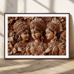 Indian Woman Statue Wall Art Canvas Print