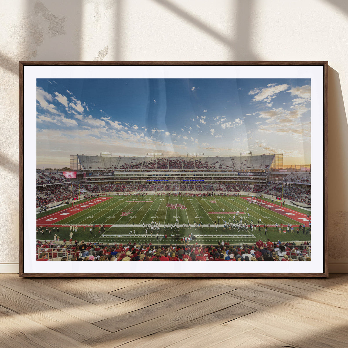 Framed Houston Cougars Football Team Print - Houston TDECU