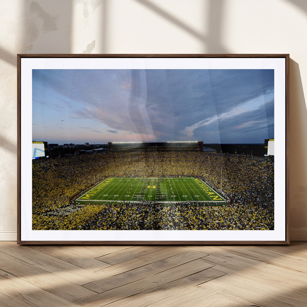 Michigan Stadium Wall Art Canvas Print, Vibrant Game Day