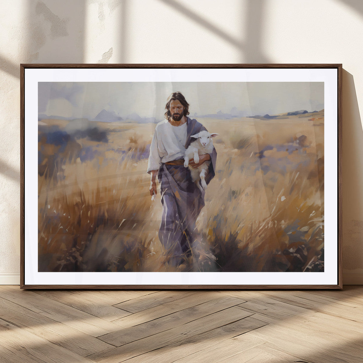 Jesus the Good Shepherd Wall Art Canvas Print - Lost Lamb