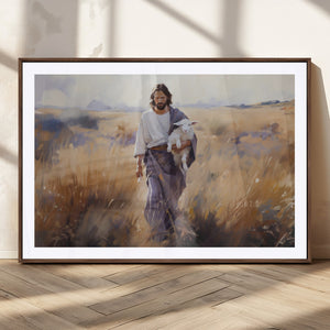 Jesus the Good Shepherd Wall Art Canvas Print - Lost Lamb