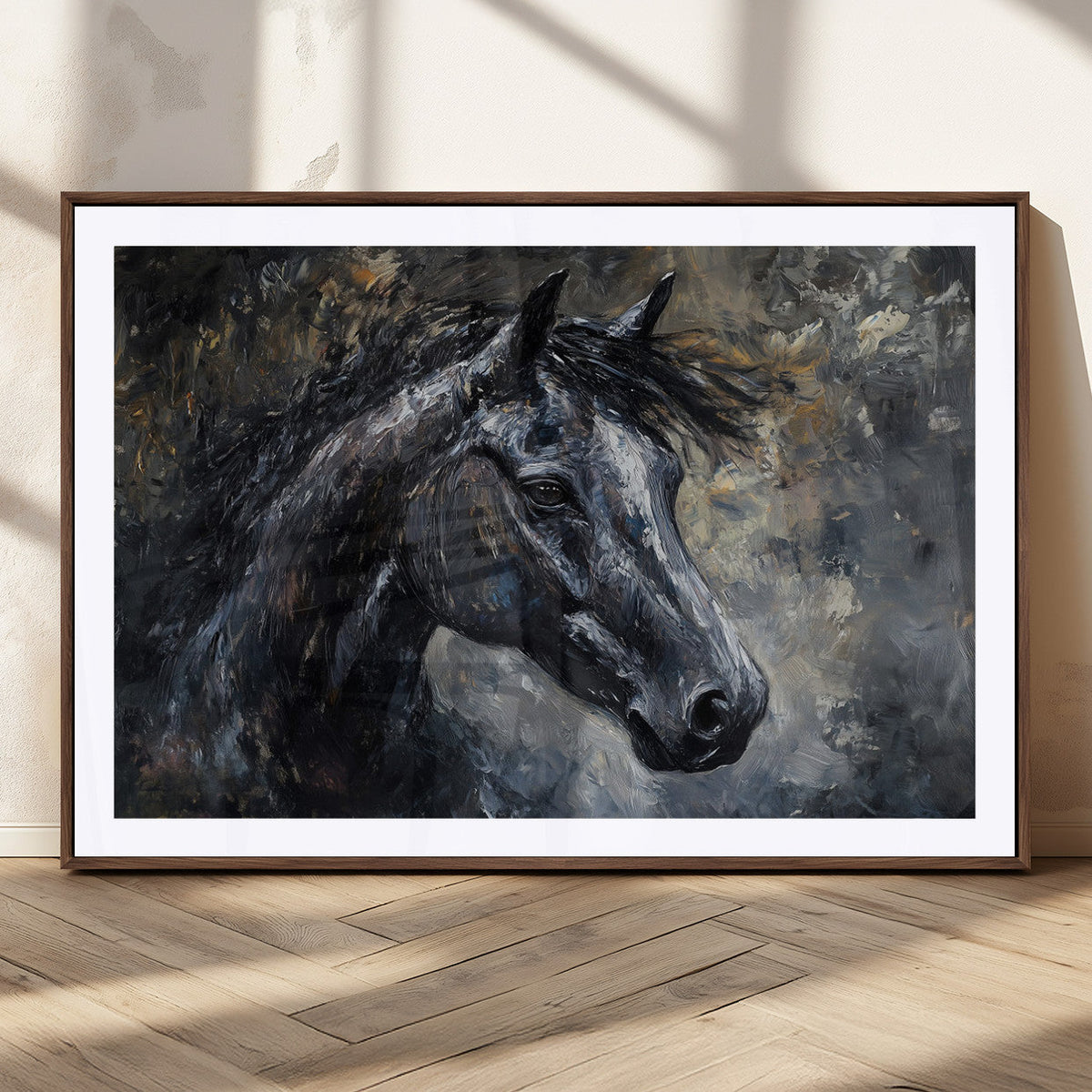 Large Abstract Horse Wall Art Canvas Print | Farmhouse Wall