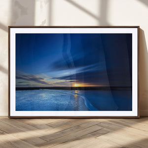 Blue Sunset Ocean Canvas Wall Art Print – Serene Coastal
