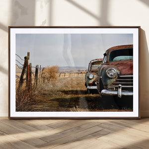 Old Rustic Classic Car Wall Art Canvas Print