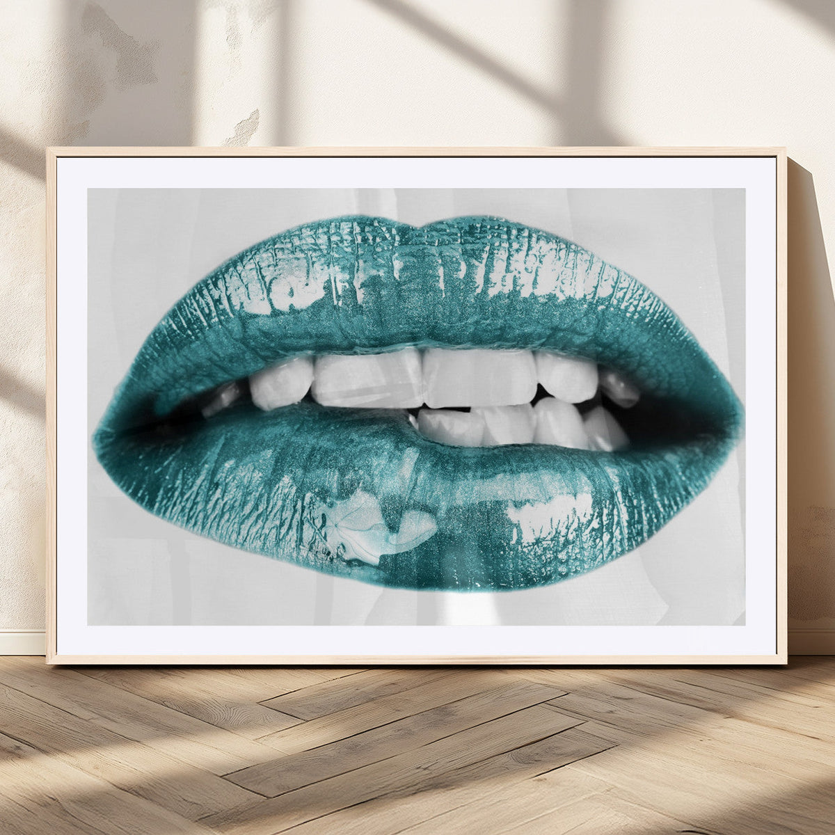 Blue Lips Wall Art Canvas Print