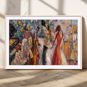 Abstract Afro American Jazz Canvas Wall Art | Music-Inspired