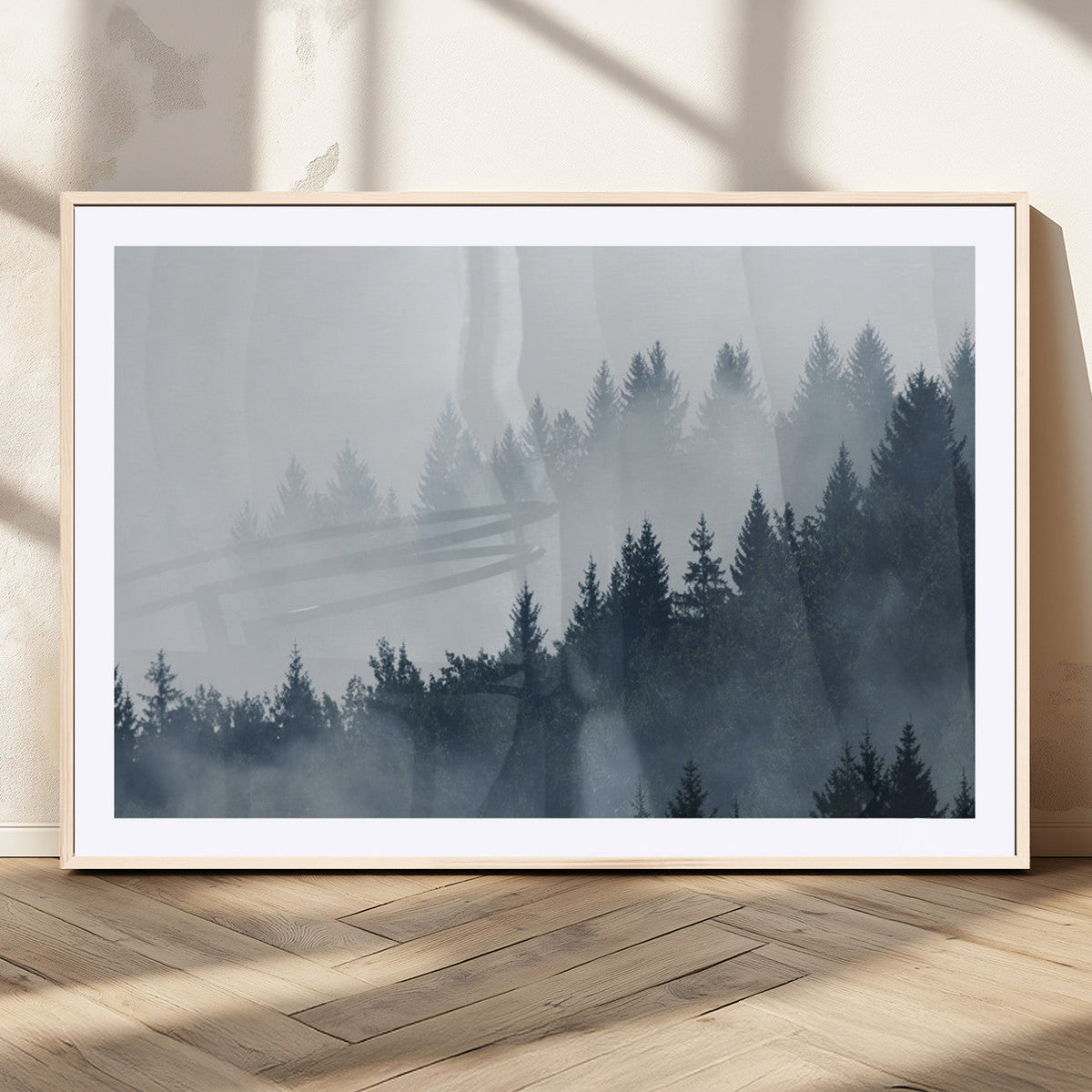 Foggy Pine Forest Wall Art Canvas Print
