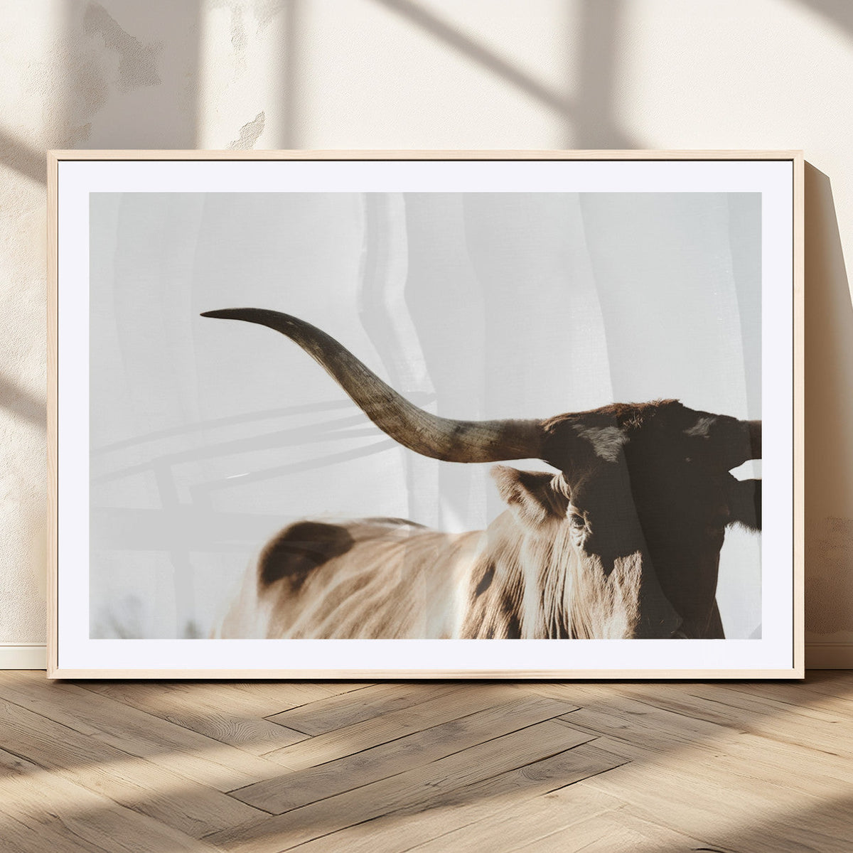 Texas Longhorn Wall Art Canvas Print | 3-Panel Large