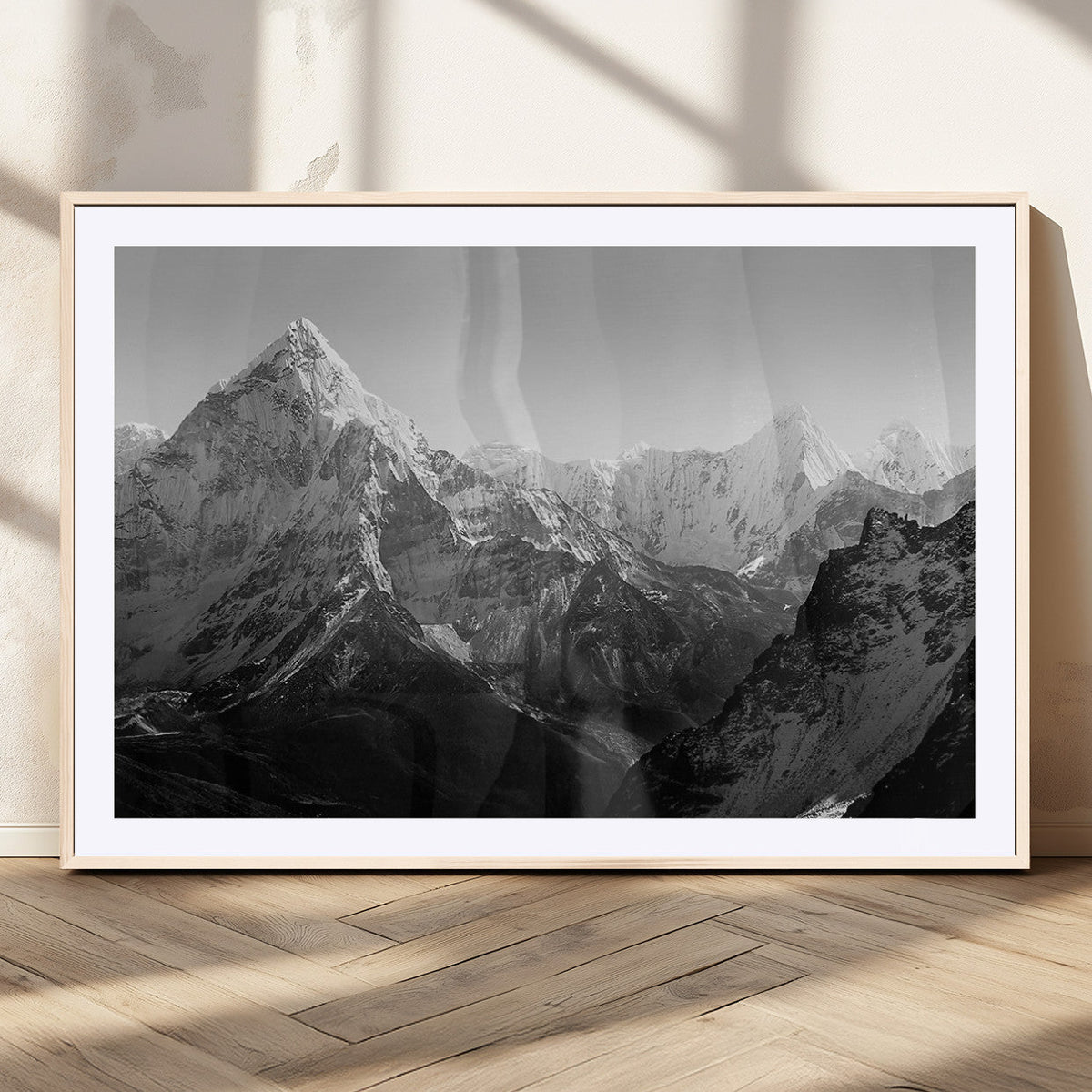 Everest Himalaya Mountain Peaks Black & White Triptych