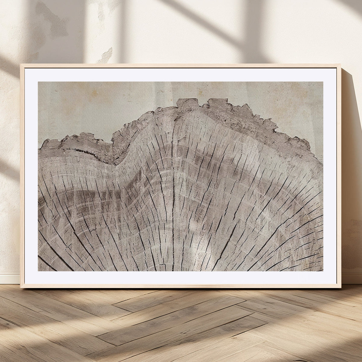 Tree Ring Wall Art Triptych, Rustic Wood Ring Canvas Print,