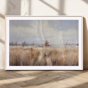 Golden Fields Wall Art Print Canvas – Serene Landscape of