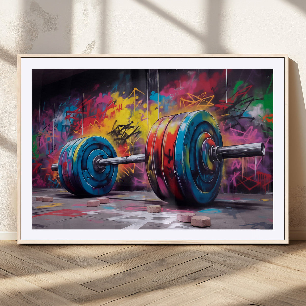 Abstract Graffiti Barbell Canvas Wall Art – Urban Fitness