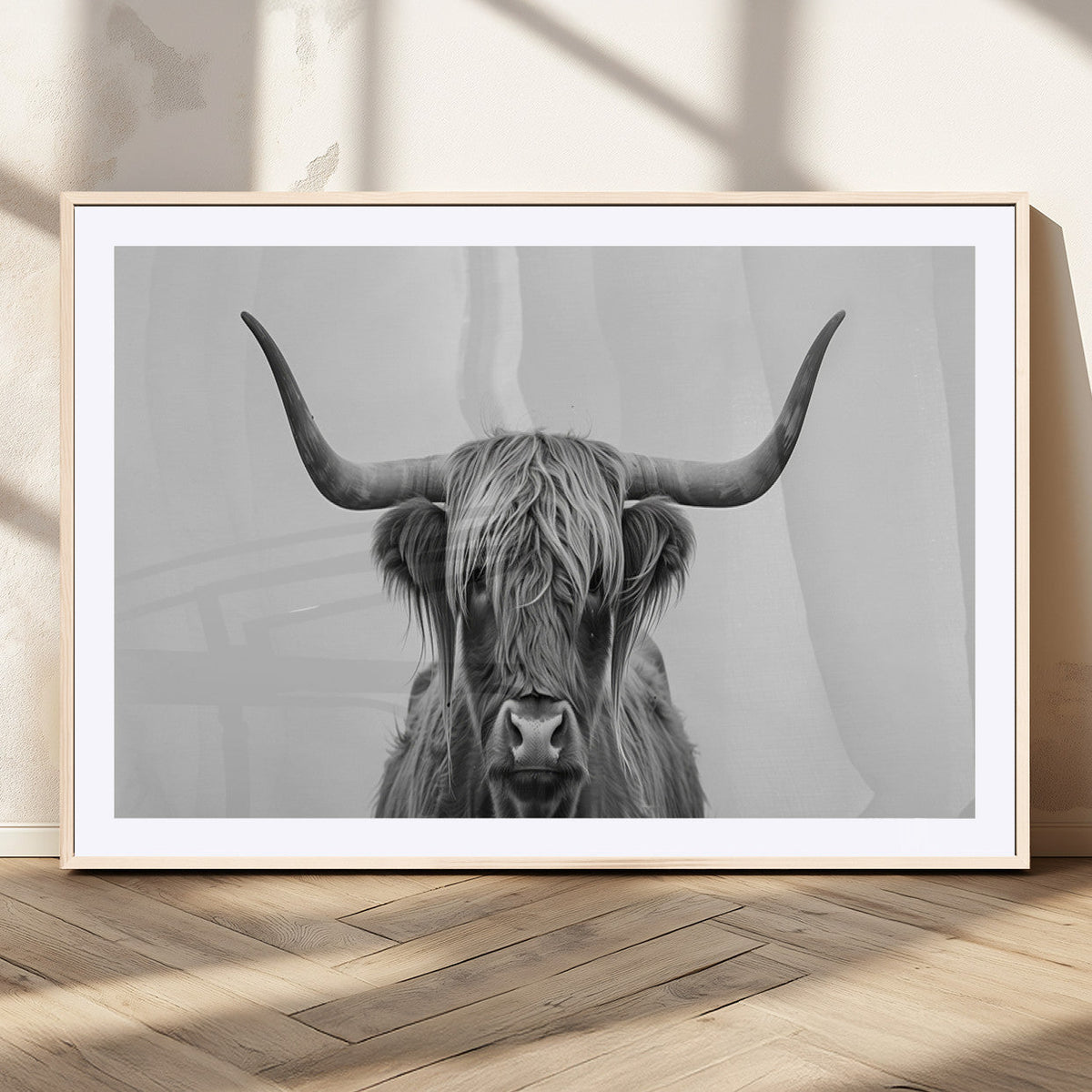 Farmhouse Longhorn Wall Art Canvas Print, Longhorn Texas