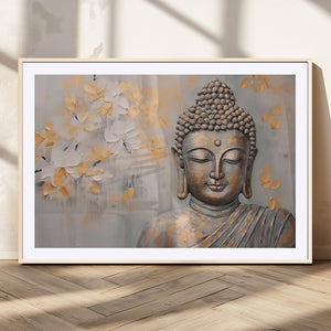 Abstract Buddha Statue Wall Art Canvas Print - Modern