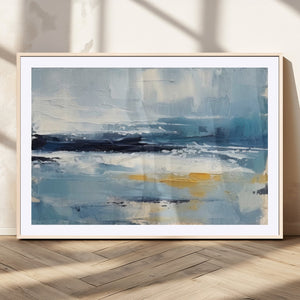 Abstract Ocean Canvas Wall Art - Coastal Blue and Gold