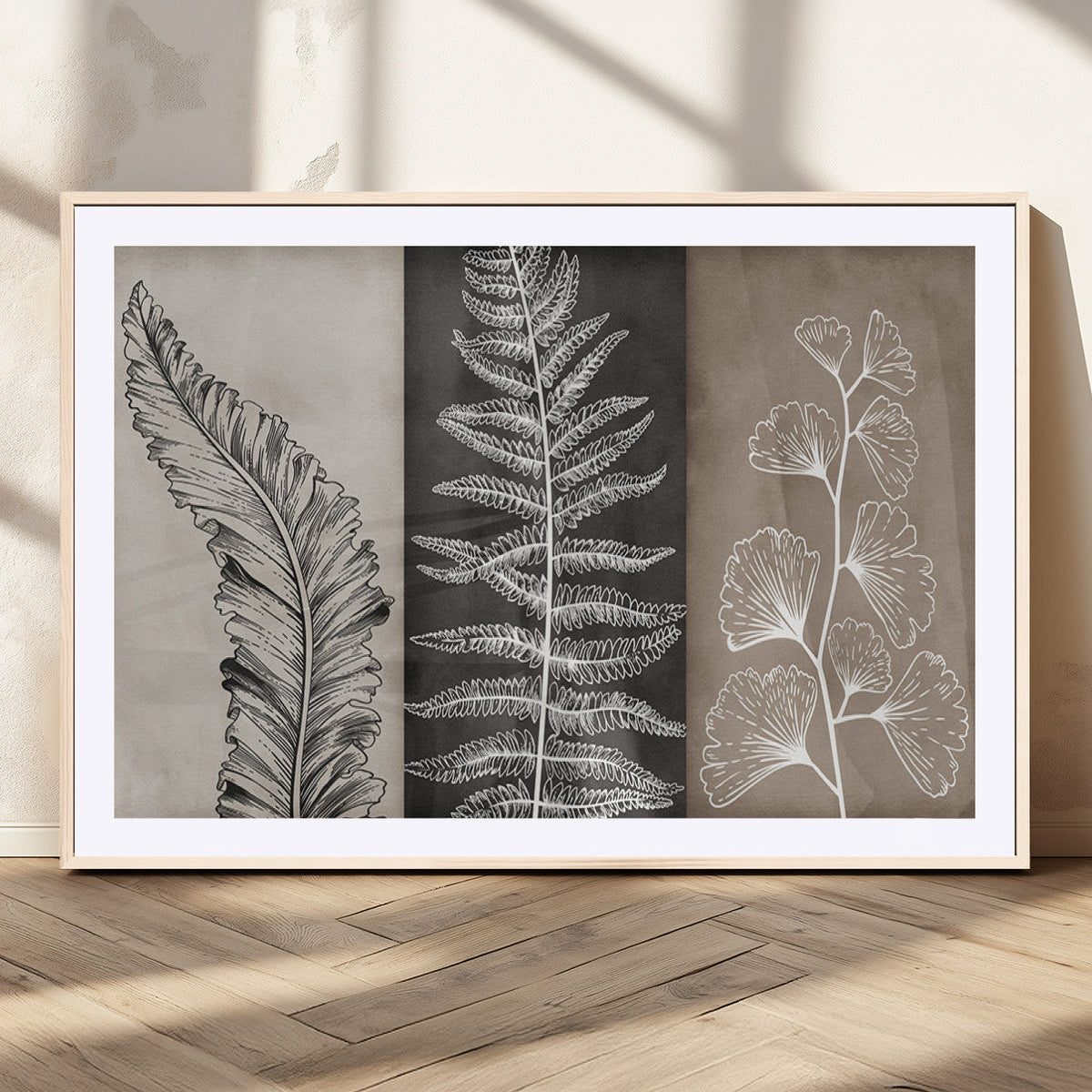 Minimalist Botanical Wall Art Canvas Print, Framed and Ready