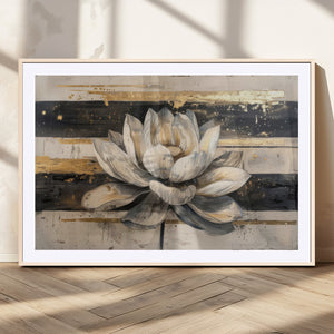 Lotus Flower Wall Art – Framed Abstract Floral Canvas