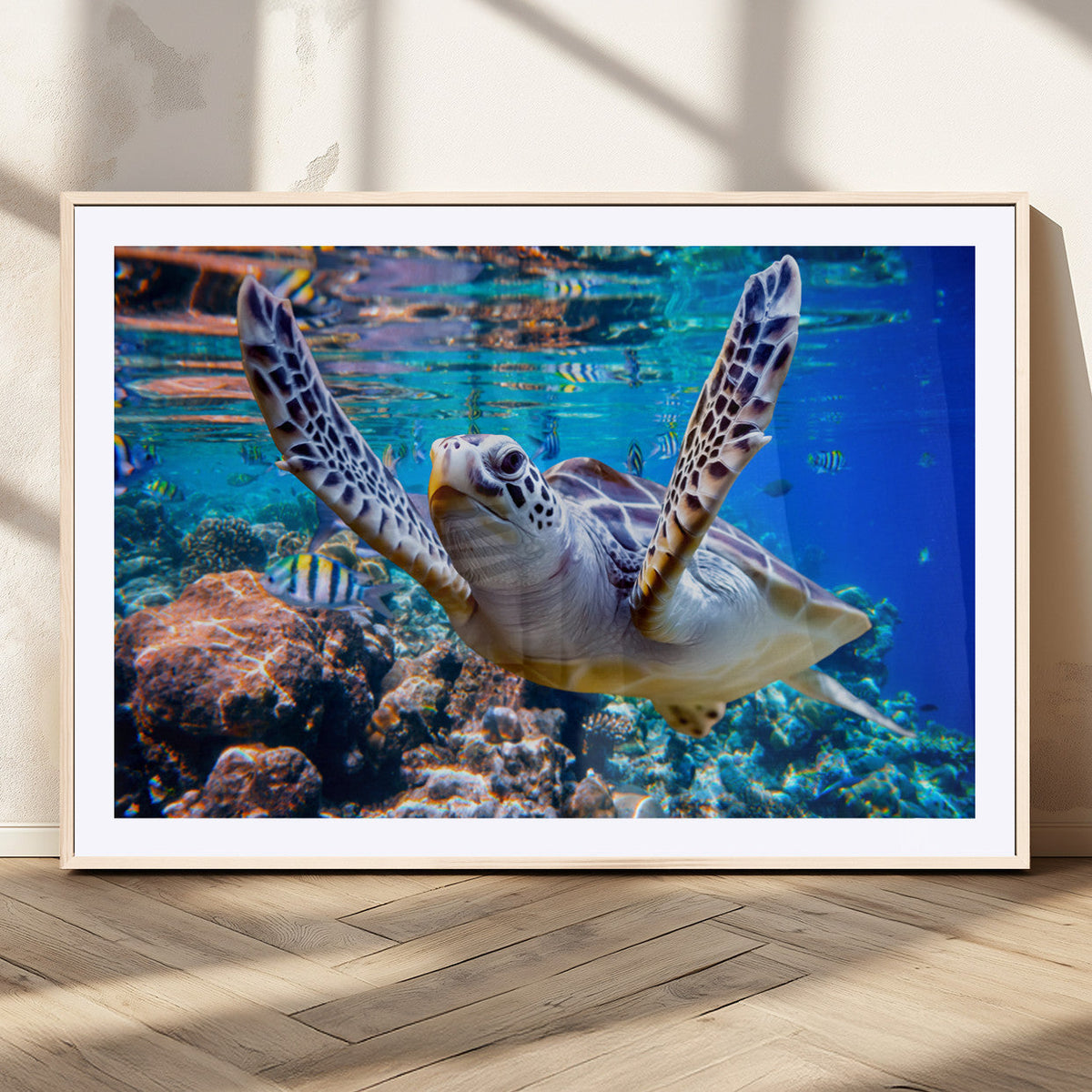 Underwater Sea Turtle Wall Art Canvas Print – Vibrant Ocean