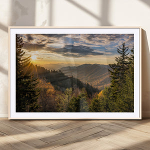 Sunrise Over the Smoky Mountains Canvas Wall Art –