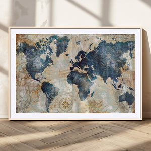 World Map Canvas Print – Framed Wall Art for Couples,