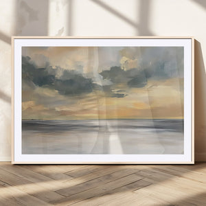 Modern Coastal Artwork with Vibrant Abstract Ocean Waves