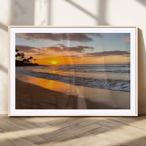 Sunset Wall Art Print - Stunning Beach Sunset Canvas Artwork