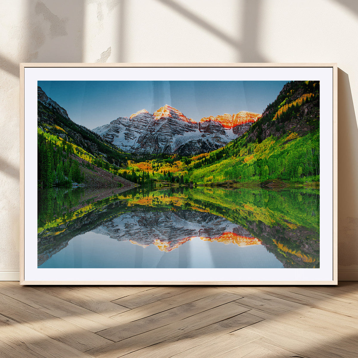 Maroon Bells Lake Wall Art Canvas Print – Framed Majestic
