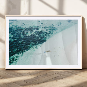 Minimal Beach Wall Art Canvas Print – Framed Ocean Swimming