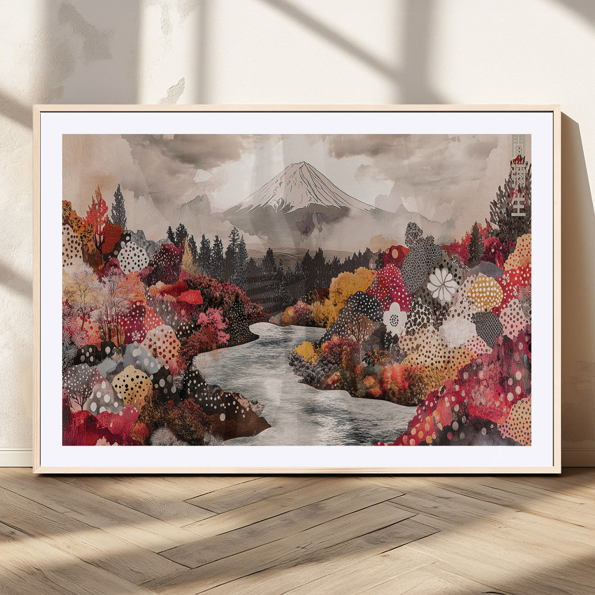 Mountain Wall Art Canvas Print – Framed Autumn Forest