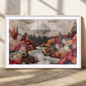 Mountain Wall Art Canvas Print – Framed Autumn Forest