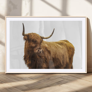 Highland Cow Wall Art Canvas Print – Framed Farmhouse Rustic