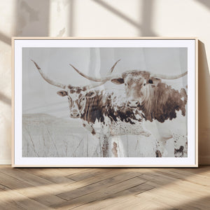 Longhorn Wall Art Canvas Print – Framed Western Cow Canvas