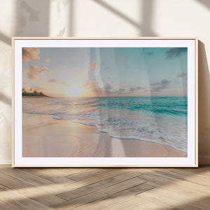 Beach Sunset Wall Art Canvas Print – Framed Ocean Waves