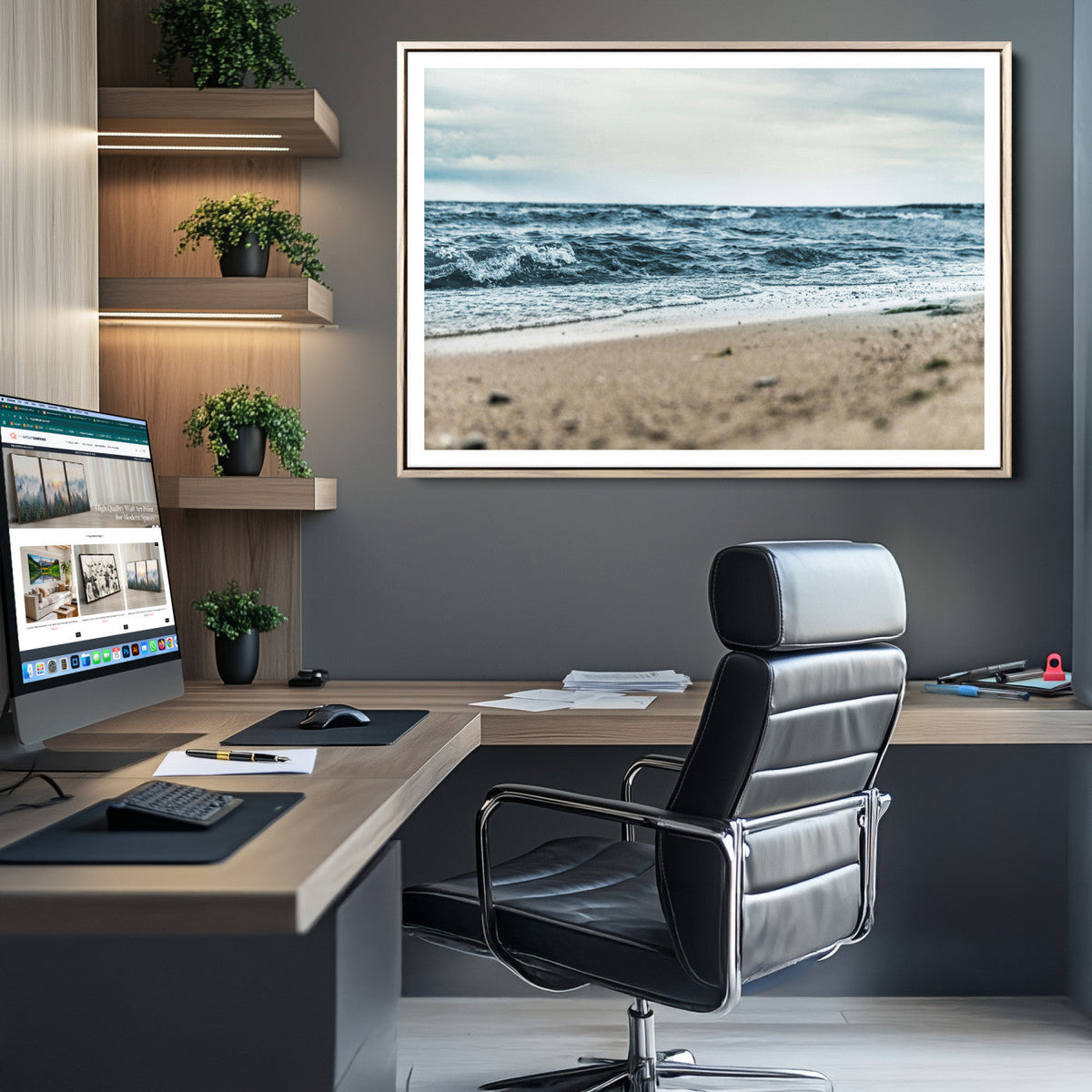 Ocean Wall Art Canvas Print – Moody Coastal Seascape Scene