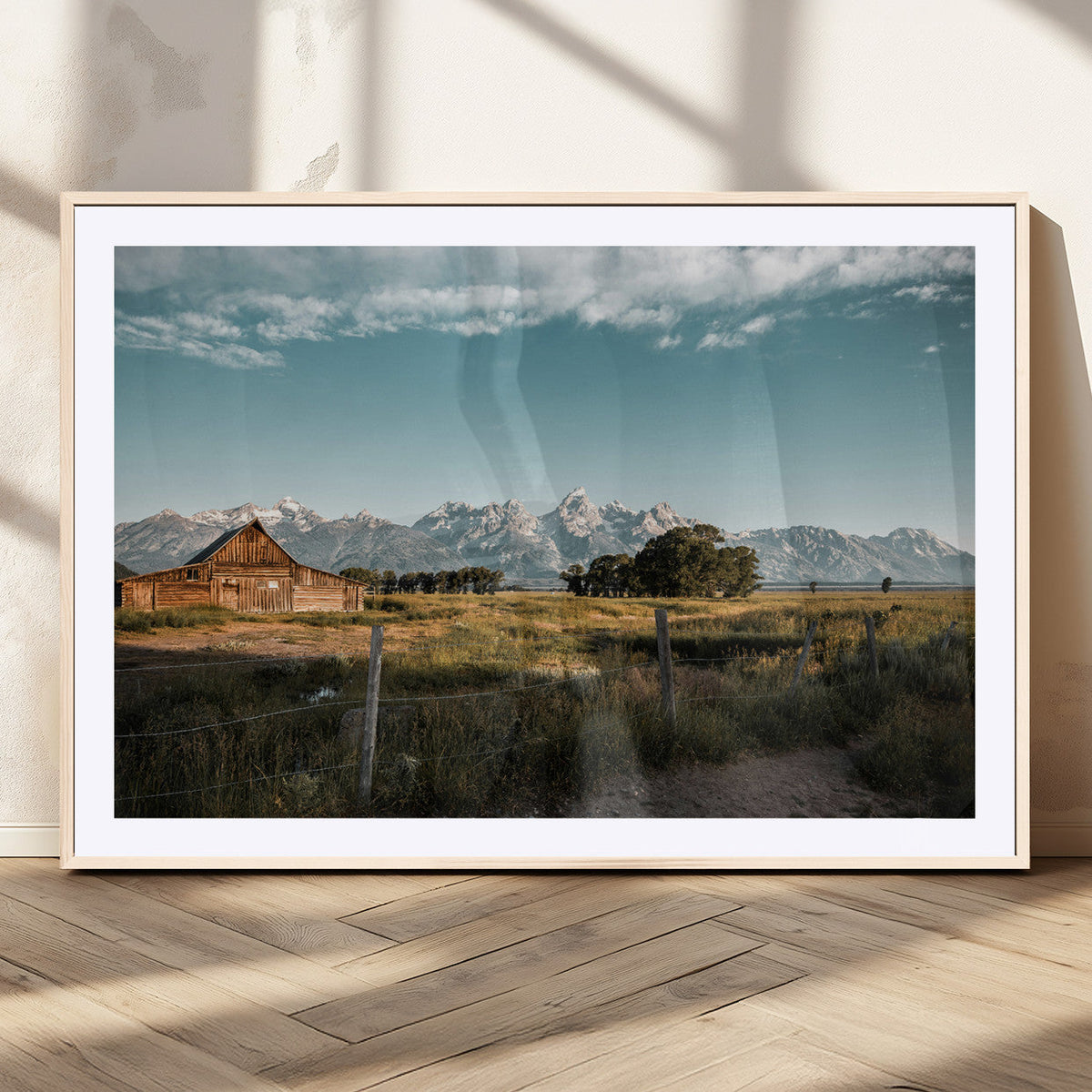 Rustic Farmhouse Wall Art Canvas Print – Framed Mountain