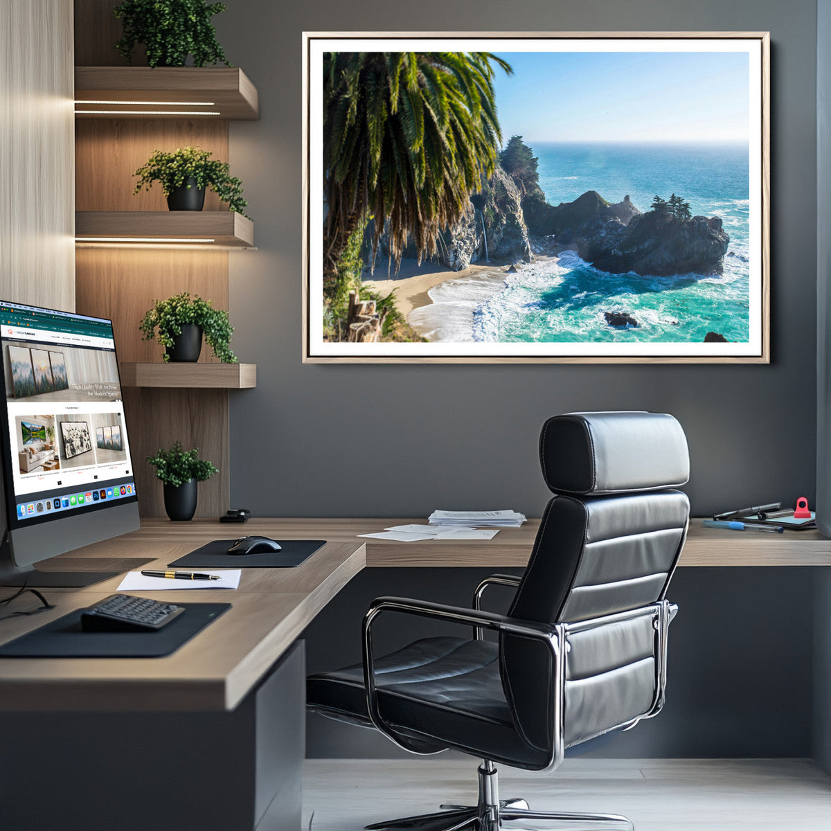 Big Sur Wall Art Canvas Print – Framed California Coastline