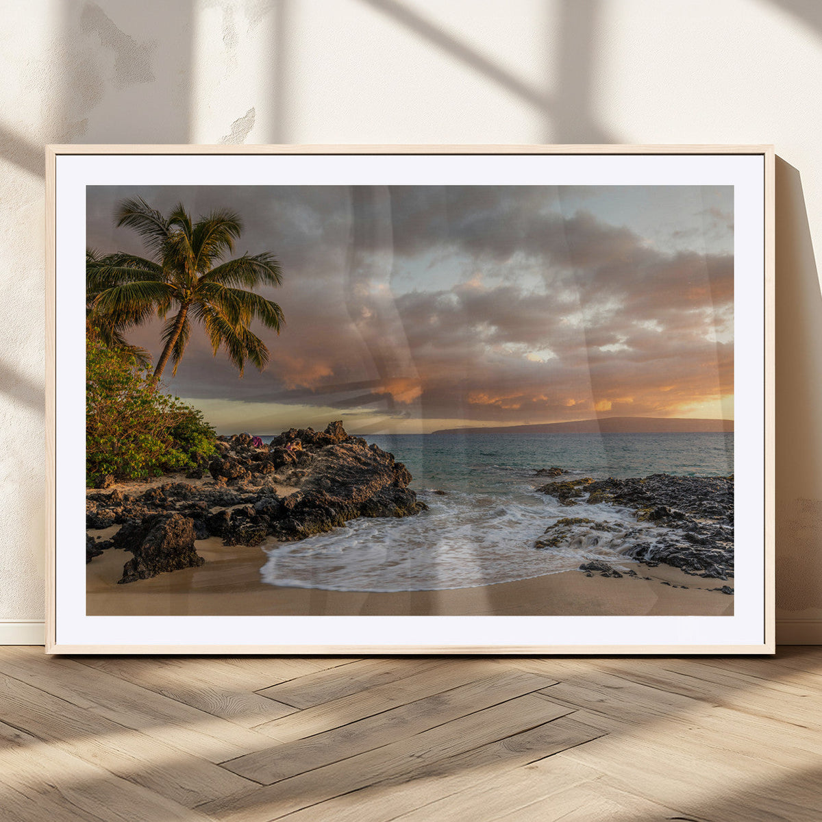 Tropical Beach Wall Art Canvas Print, Vibrant Hawaiian