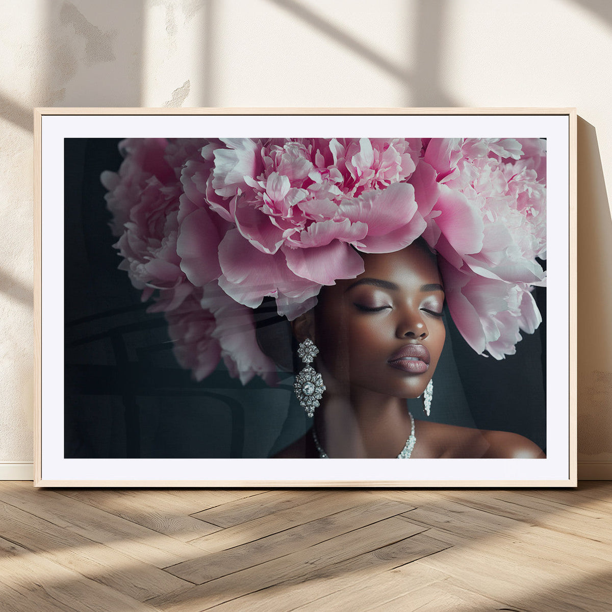 Black Beauty Petal Crown Wall Art Canvas Print – Floral