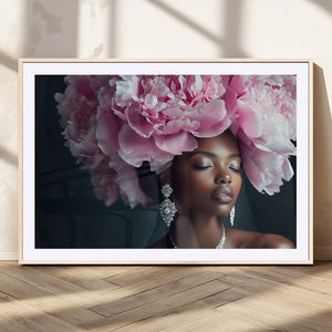 Black Beauty Petal Crown Wall Art Canvas Print – Floral