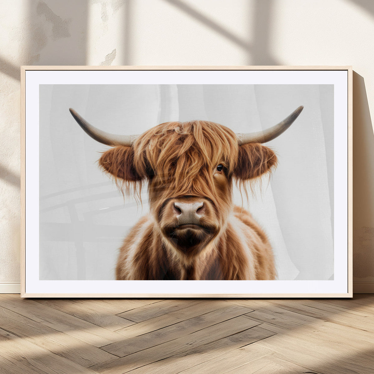 Scottish Highland Cow Canvas Print, Framed Highland Cow