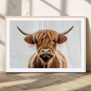Scottish Highland Cow Canvas Print, Framed Highland Cow