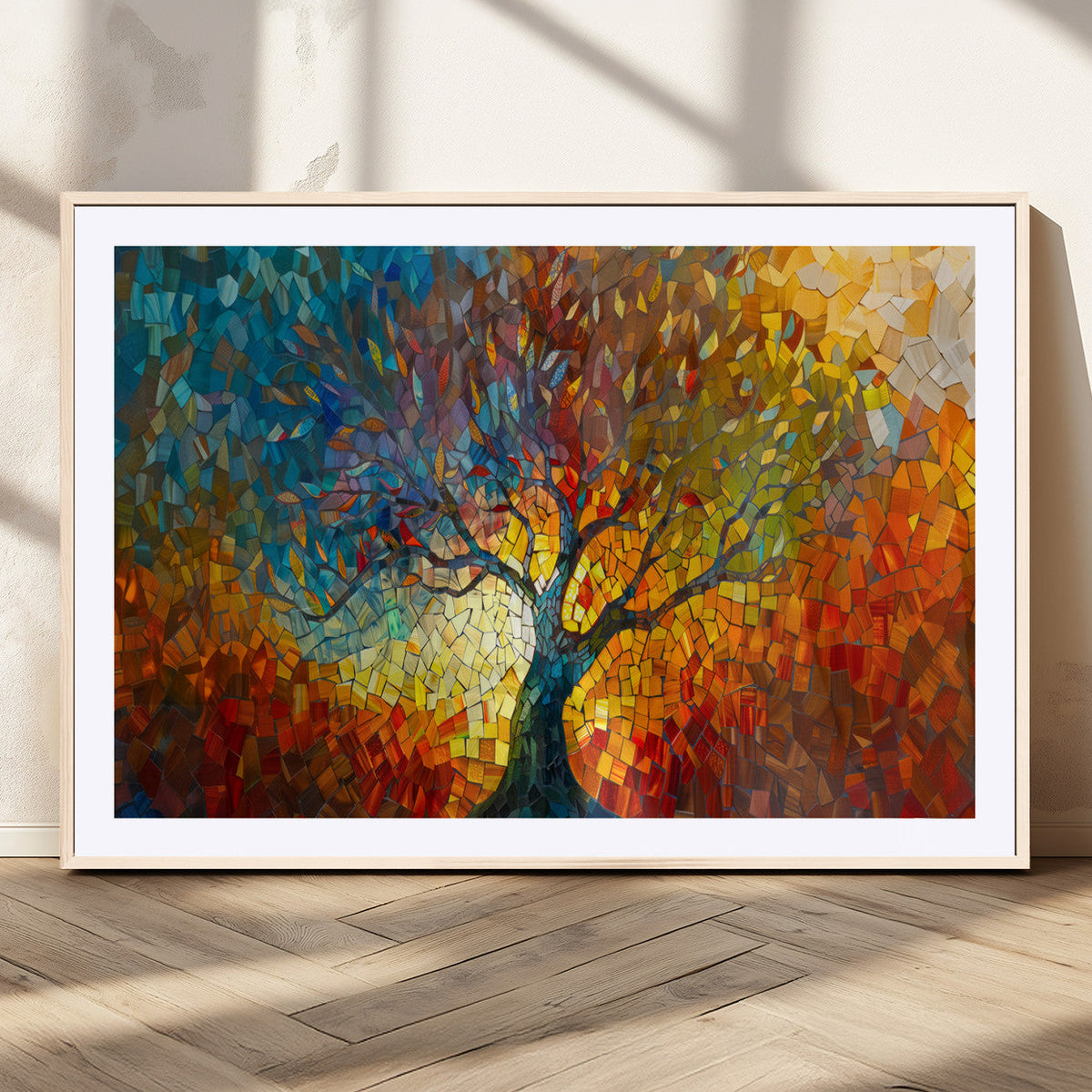Yggdrasil Tree of Life Mosaic Stained Glass Wall Art, Tree