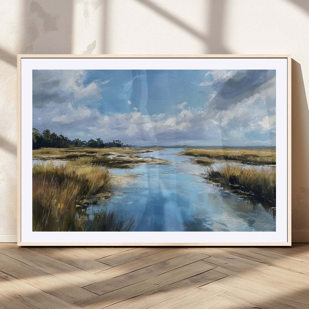 Marshland Wall Art Canvas Print – Serene Water Reflection