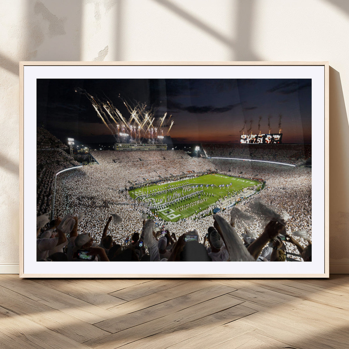 Penn State Stadium Wall Art – White Out Football Game Canvas