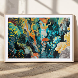 Vivid Underwater Coral Reef Wall Art Canvas Print,