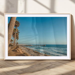 Scenic Beach Wall Art Canvas Print – Tall Palm Trees, Sandy