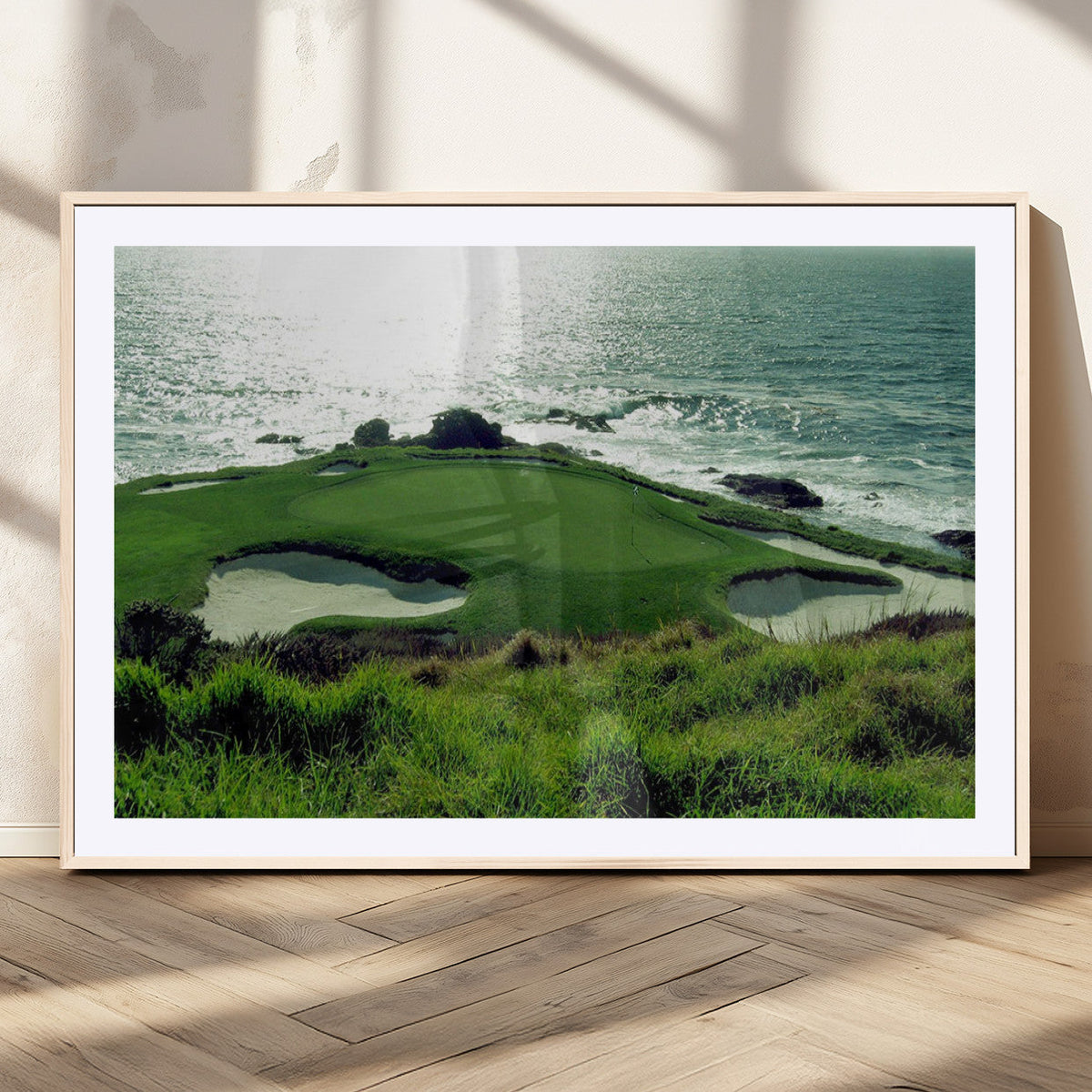 Coastal Golf Course Wall Art Canvas Print – Scenic Green